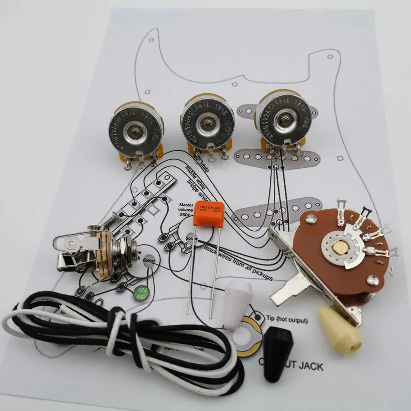Guitar Potentiometer Cts 250k Copper Shaft Wiring Kit Forstra Cde 716p