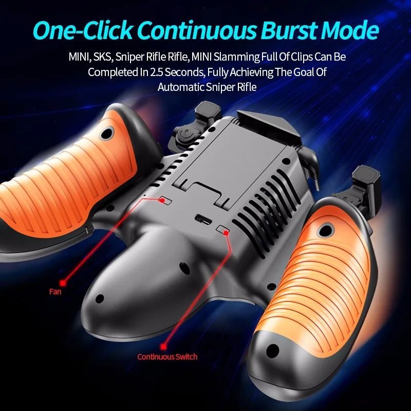  for PUBG Game Controller Gamepad Trigger Button Cooling Fan Joystick for IOS Android Phone