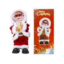 Рождественские украшения, электрические куклы Санта-Клауса, автоматически снимают шляпы Санта-Клауса, музыкальные детские подарки