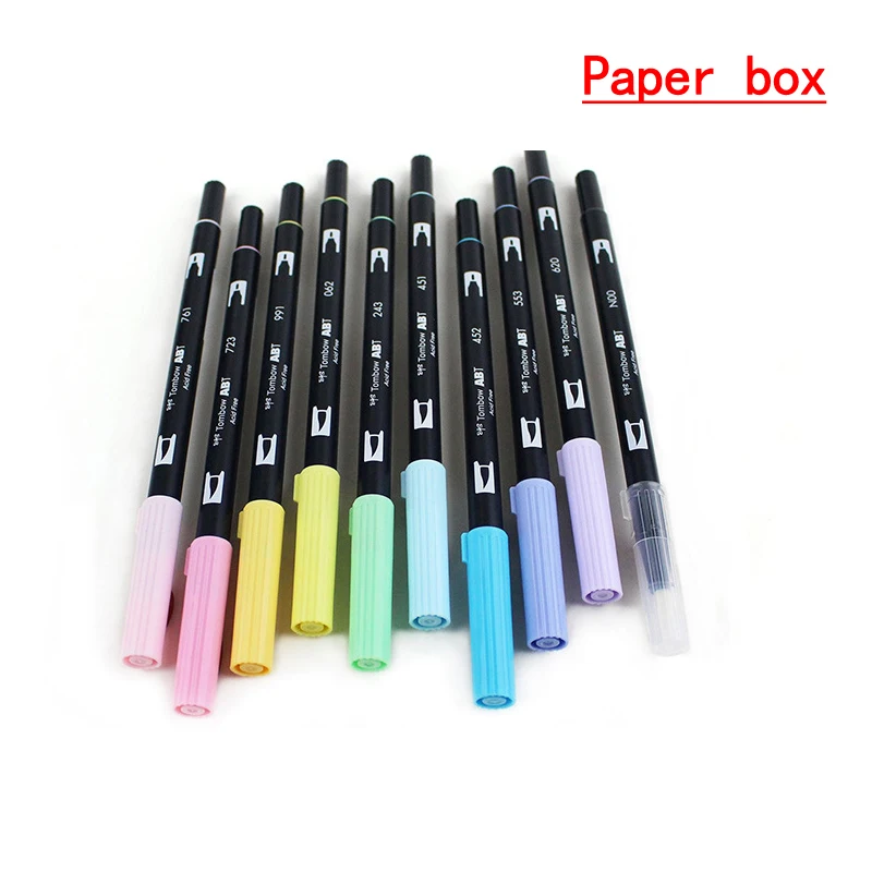paper box 10 шт./компл. TOMBOW AB-T каллиграфическая ручка комплект с двойной головкой маркеры цвет ручки мягкая кисть для рисования выдвижения товары для рукоделия - Цвет: paper box