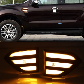 

1 Pair LED DRL Side Marker Light Fender Lamp Daylight with Dynamic Turn Signal For Ford Ranger Everest 2015 2016 2017 2018 2019
