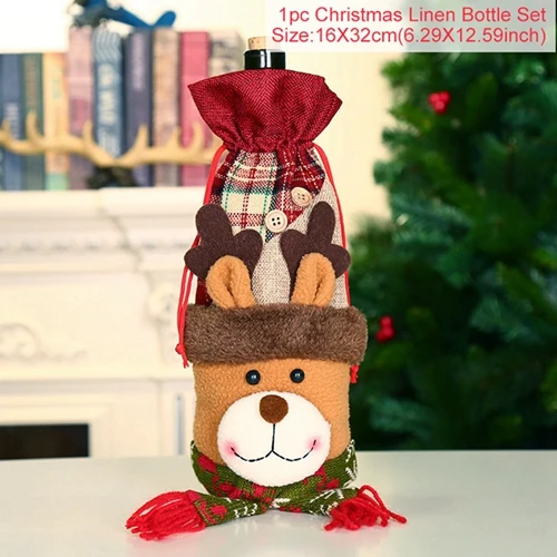 style 42 FENGRISE Santa Claus Wine Bottle Cover Christmas Decorations For Home Christmas Stocking Gift Navidad New Year's Decor - Color: style 42