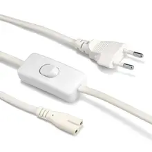 T5 Мощность кабель EU штепсельной вилкой AC Мощность шнур 1,2 м 250V 2.5A на переключатель включения/выключения удлинитель для T4 светодиодный ламповый светильник люминесцентная лампа