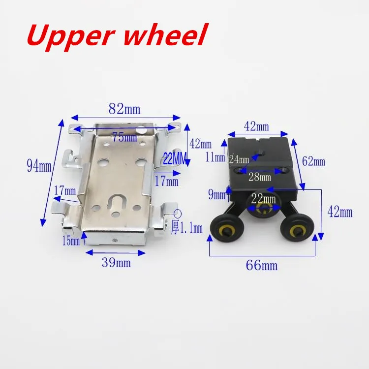 upper wheel Раздвижная дверь гардероба часть сверху/снизу вниз колеса/бегун/направляющие комплект бортовой висящий скользящий шкив открытое колесо для шкафа - Цвет: upper wheel