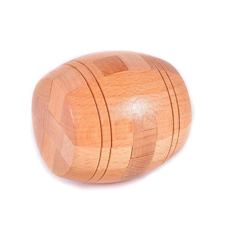 

Wooden Classical Toy Burr Puzzle Luban Lock Barrel Lock Vintage Large Barrel Lock