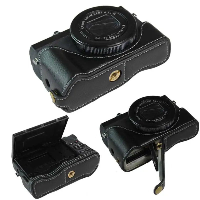 Натуральная Кожа Камера сумка чехол для Canon Powershot G7X Mark III G7XIII G7 X Mark III G7X III G7X3 Половина корпуса камеры Нижняя крышка