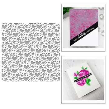 

2020 New Hot Background Heart Metal Cutting Dies and Star Die Cut Scrapbooking Stencil For Crafts Card Making Foil no Stamp