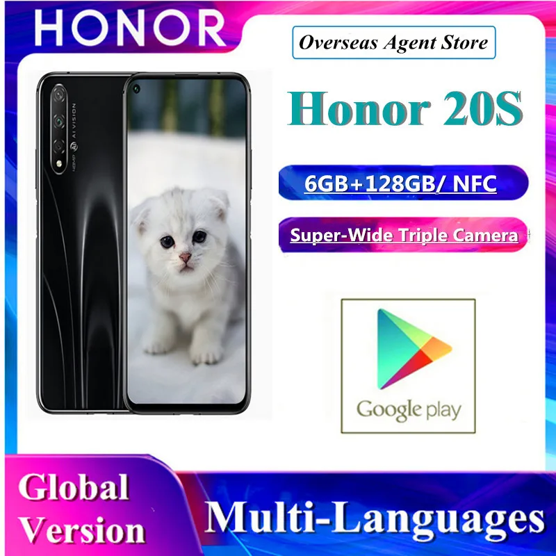 

Huawei Orignal Honor 20S Global Version Smartphone 6GB+128GB Kirin 710 Octa Face Unlock Triple Camera Super Charge Mobile Phone