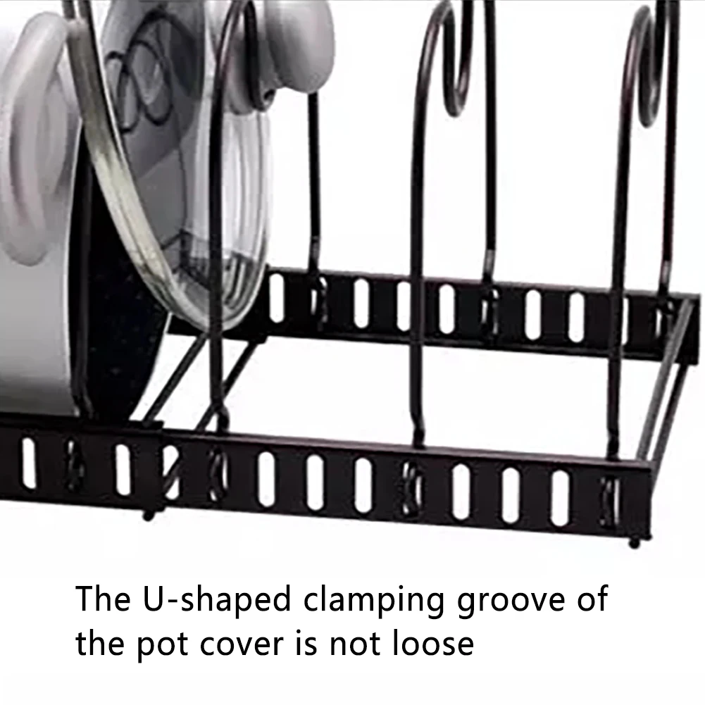 5 Layers Pan Holder Cookware Home Pot Lid Rack Iron Adjustable Durable Space Saving Kitchen Organizer Restaurant Free Stand
