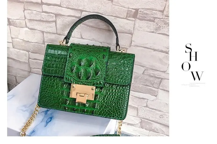Брендовая женская сумка из искусственной кожи аллигатора, дизайнерская сумка через плечо с цепочкой, модная женская Сумка Bolso Mujer