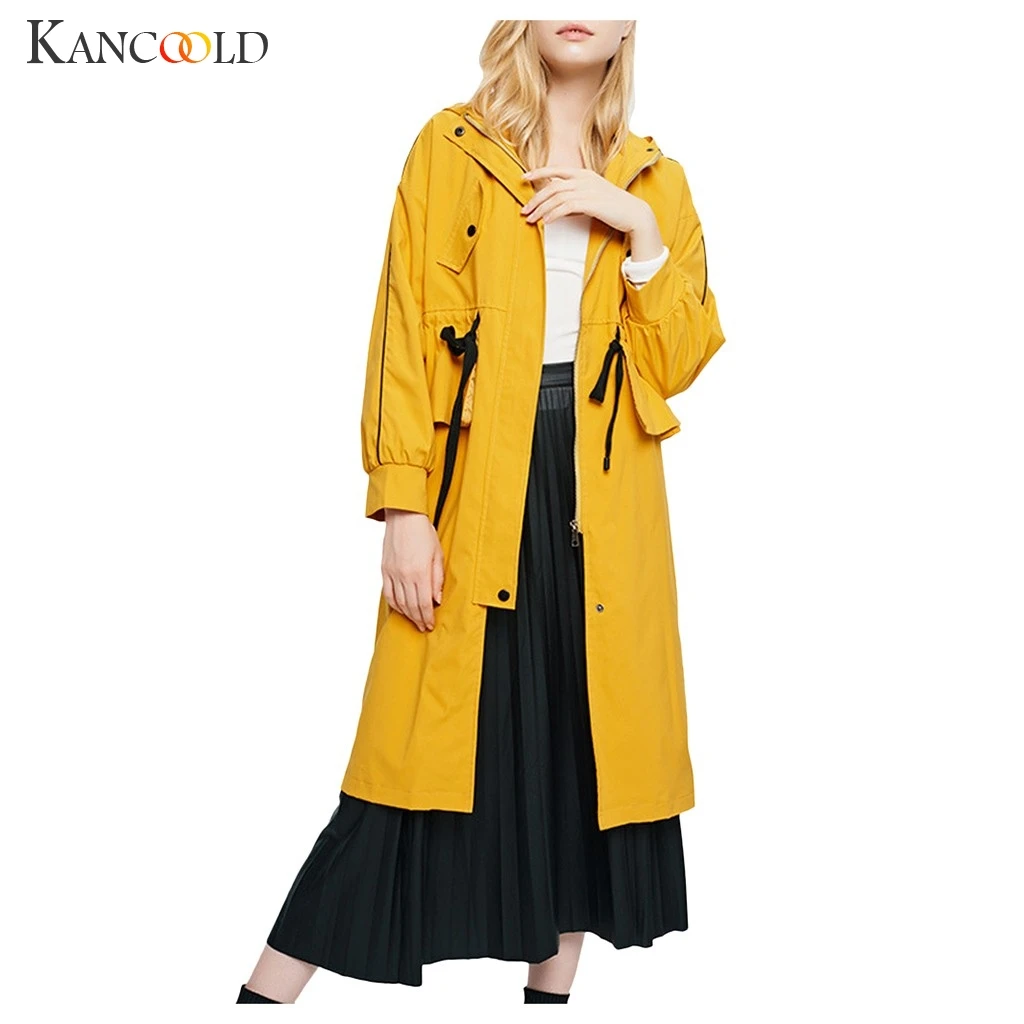 KANCOOLD, модное однотонное длинное пальто с длинным рукавом, куртки, новинка, Осень-зима, Женская длинная куртка, повседневная женская верхняя одежда