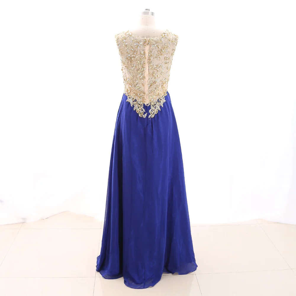 MACloth синее платье-футляр с круглым вырезом пол-Длина обувь с украшением в виде кристаллов, тюлевые платья для выпускного вечера платье M 266972 просвет