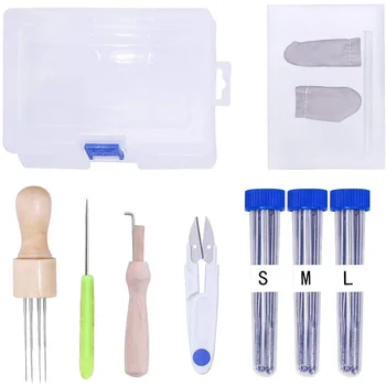 

75Pcs Needle Felting Kit, Needle Felting Needles, 8 Needle Felting Tool Holder, Needle Felting Foam for DIY Wool Felting