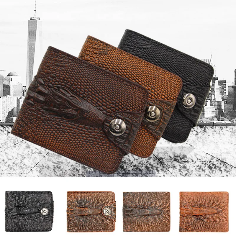 

Men PU Leather Cartera de piel autÃ©ntica para hombre, , , Estilo vintage, Cocodrilo, Alligato, portemonne