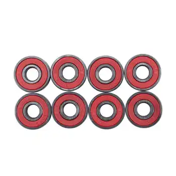 

New ABEC 9 Bearings Skateboard Deck Longboard Red Silver 1 set of 8