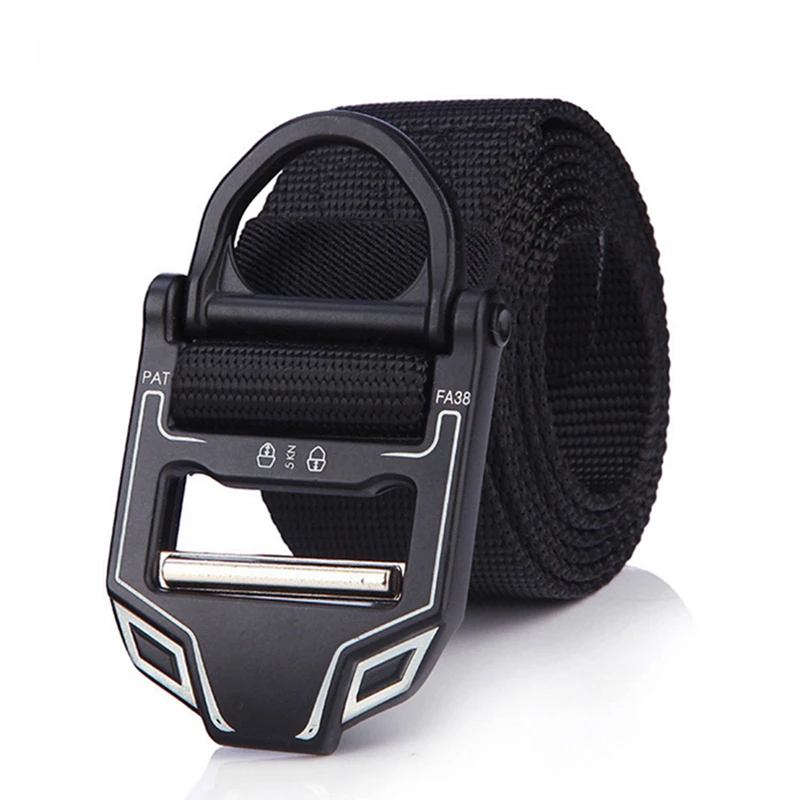 Belts For Men Metal Buckle Tactical Belts For Jeans Army Military Training Outdoor Sports Strap Canvas D-Ring Male Waist Belt