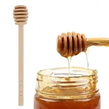 Mini cuchara de madera para agitar miel, cuchara con mango de mezcla, cuchara para jarra, suministros de palo largo para miel, herramientas de cocina