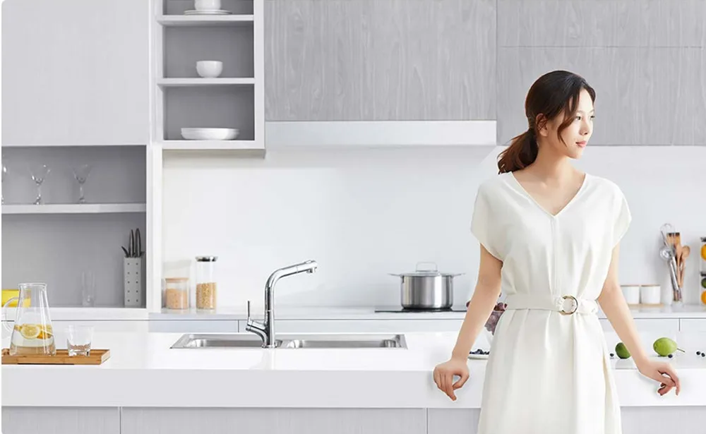 Diiib Kitchen Sink Faucet With Pull Out Rinser Sprayer 2 Water Mode Hot and Cold Mixer Tap from