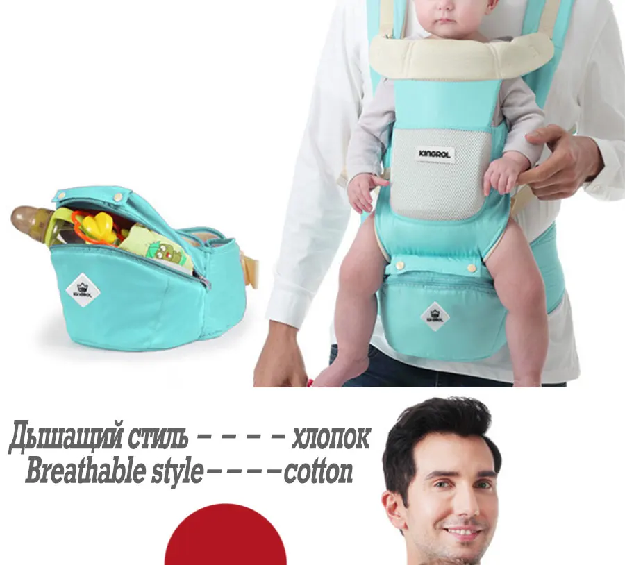 Эргономичная Сумка-кенгуру для младенцев, Детская сумка-кенгуру для путешествий 0-18 месяцев
