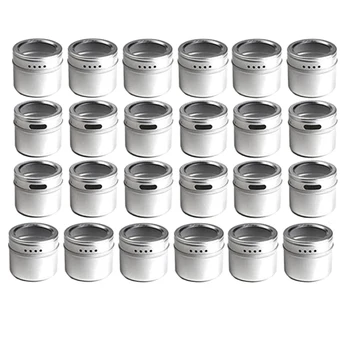 

Practical 24 Pack Stainless Steel netic Spice Tins, Multi-Purpose Storage Spice Containers, Clear Top Lid Storage Box
