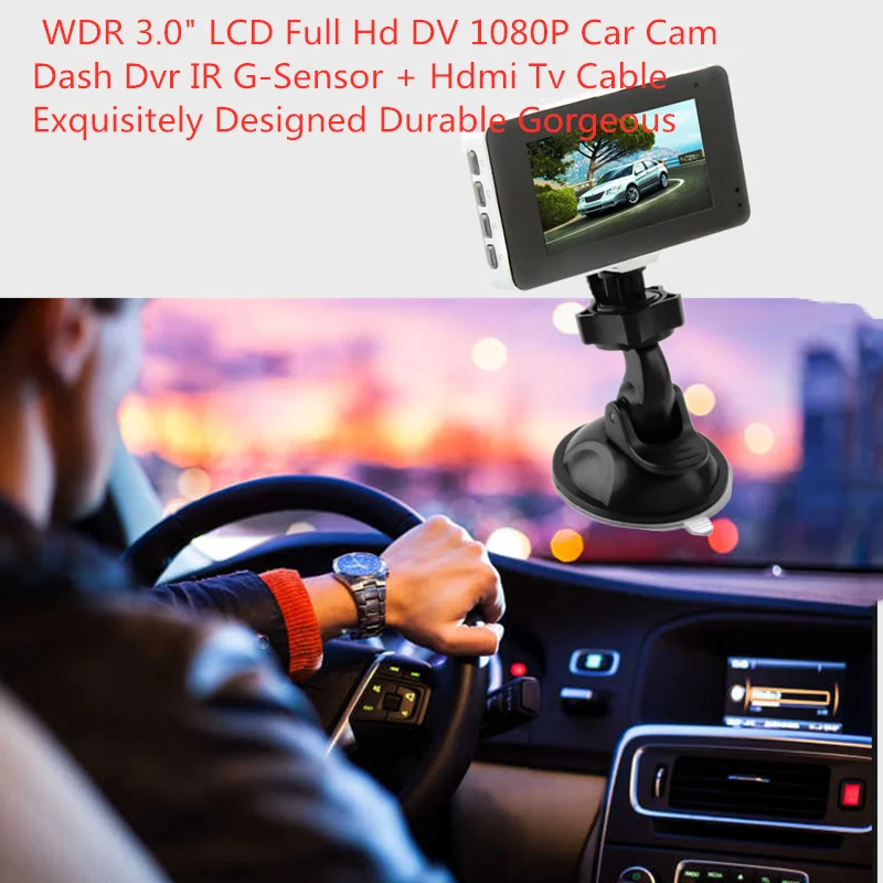 WDR 3.0" LCD Full Hd DV 1080P Car Cam Dash Dvr IR G-Sensor + Hdmi Tv Cable Exquisitely Designed Durable Gorgeous | Автомобили и