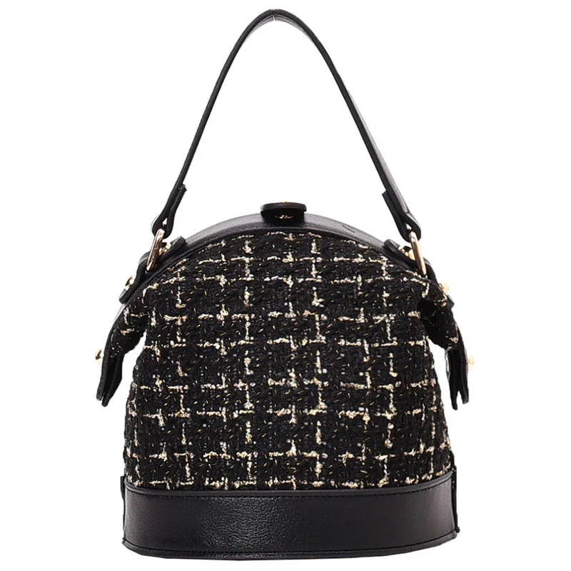 

iVog New Arrival Everyday Ladies Small Crossbody Messenger Handbag louisbag Wool Geometric Bucket Bags for Women 2019