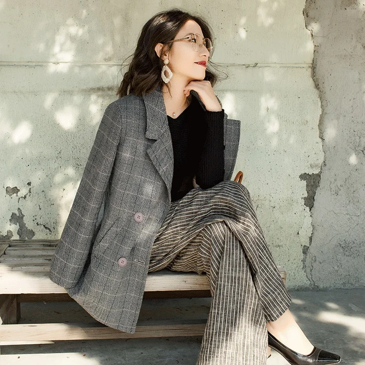 Mode vrouwen г.; новые женские туфли с петухом; jasje losse wilde retro Koreaanse kleine wierook wind pak trend