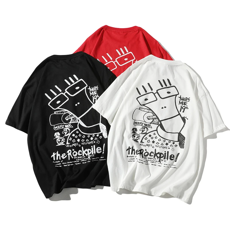 

Mens Short Sleeve T-shirts Summer Funny Printed T-shirt for Boyfriend Gift Janpanese Harajuku Oversized Pullover Tee Shirt Homme