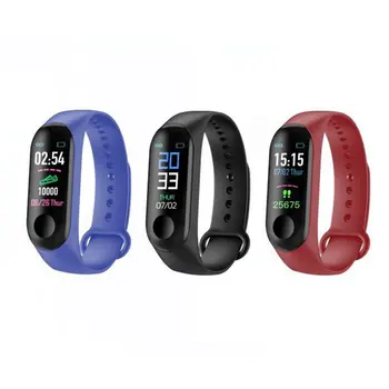 

Running Pedometer M3 Plus Blood Pressure Monitor Heart Rate Fitness Tracker Smart Bracelet Counter Waterproof Pedometers