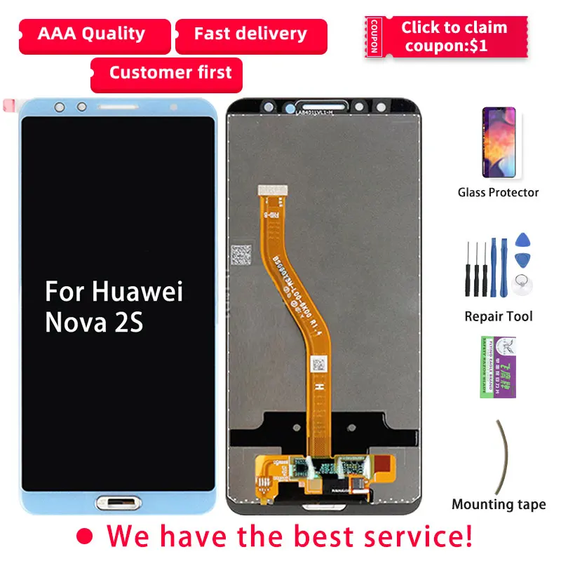 Original For Huawei Nova 2s LCD Display Touch Screen HWI-AL00 HWI-TL00 Digitizer Assembly | Мобильные телефоны и