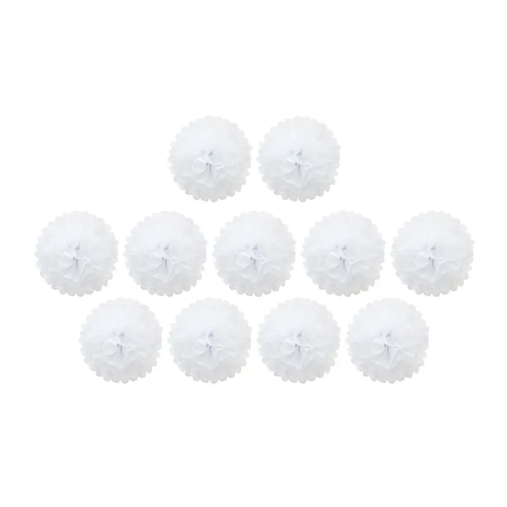Pom Poms 12 шт белые бумажные Цветы шары для свадебного украшения DIY ремесла вечерние