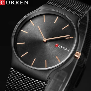 

CURREN Brand Luxury Mens Quartz Watch Men Waterproof Ultra Thin Analog Clock Male Fashion Sports Watches Black relogio masculino
