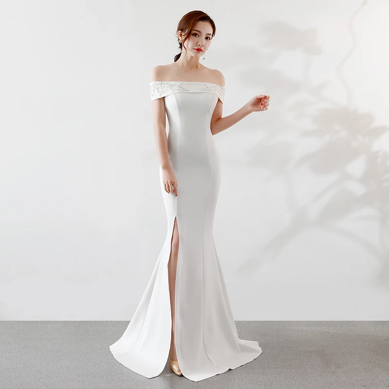 Off The Shoulder Mermaid Evening Dresses Long Party Dresses Women Evening Party Dresses Gowns Robe De Soiree Grand Taille Longue