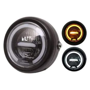 

Universal Retro Motorcycle LED Front Headlight Daytime Aperture Modified Lights