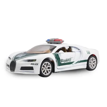 

1:32 Scale Toy Car Dubai Police Bugatti Chiron Metal Alloy Sports Car Diecasts Vehicles Model Toys For Children Kids Collection