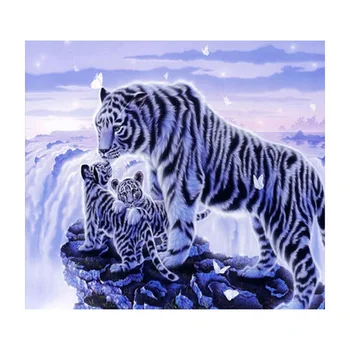 

70 x 60cm DIY 5D Diamond Painting Kit Full Round Diamond Painting Handmade Craft for Home Decor - Tigers
