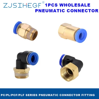 

1PCS Pneumatic Connector PC/PCF/PL/PLF 4/6/8/10/12 Mm Fitting Thread 1/8" 1/4" 3/8" 1/2" Air Tube Female Straight Hose