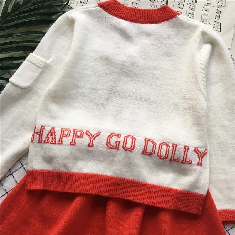 Tonytaobaby Весенний новый вязаный хлопковый костюм для маленьких девочек Женская