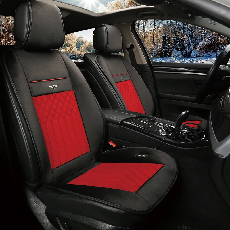 

Winter Car Electric Heating 12V Heating Mattress Seat Cushion Car Mounted Seat Short Plush Single Two-Seat Car Seat Cushion