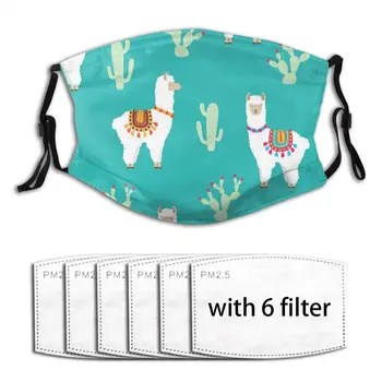 

Llama Alpaca And Cactus Washable Reusable Anti Dust Unisex Anti-Dust Mouth Masks Anti-ultraviolet Mask For Cycling Mascarillas