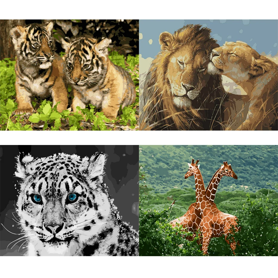 

tapb Cute Animal DIY Painting By Number Paint Canvas Picture Oil Painting Coloring By Numbers Hand Painted Home Art Decor