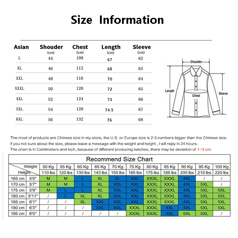 带帽夹克尺寸图