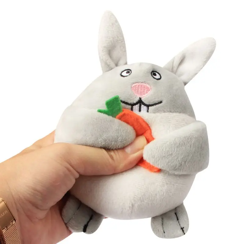 Rabbit Carrot Shape Pet Squeaky Toys Dog Hide and Seek Puzzle Plush Interactive A69D