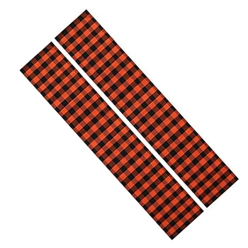 

2 Pack Black and Orange Cotton Table Runner 13X 86 Inch Halloween Table Runner for Indoor Outdoor Halloween Party