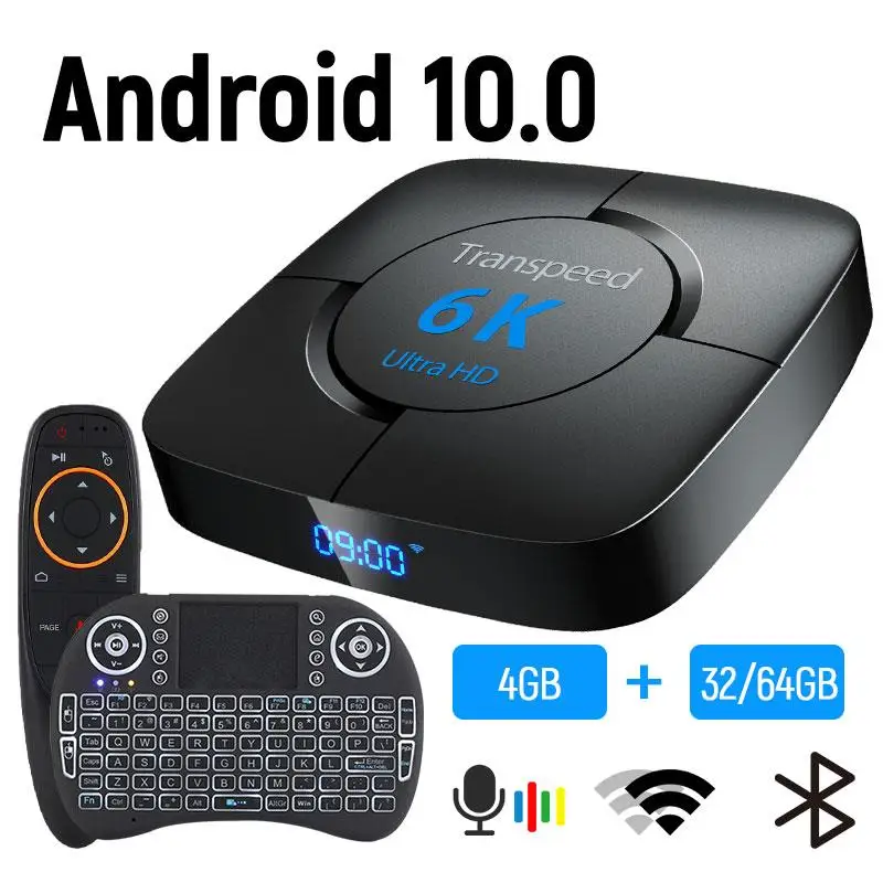Android 10 0 16G 32G 64G TV BOX 6K Youtube Google Assistant 3D видео ТВ приемник Wifi телевизионная коробка с