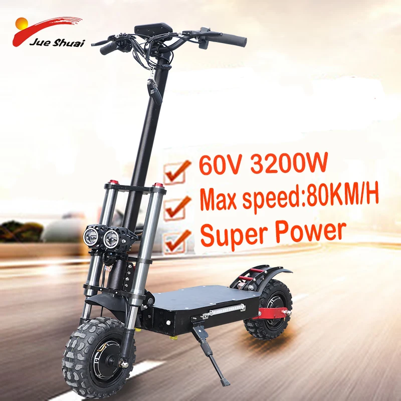 

60V Electric Scooter Foldable 3200W Max Speed 80km/h E Scooter Double Motor Skateboard 10 inch Electric Kick Scooter Hoverboard