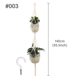 Elegant Handmade Macrame Hanging Planter Basket for Home and Garden Decor (Style 3)