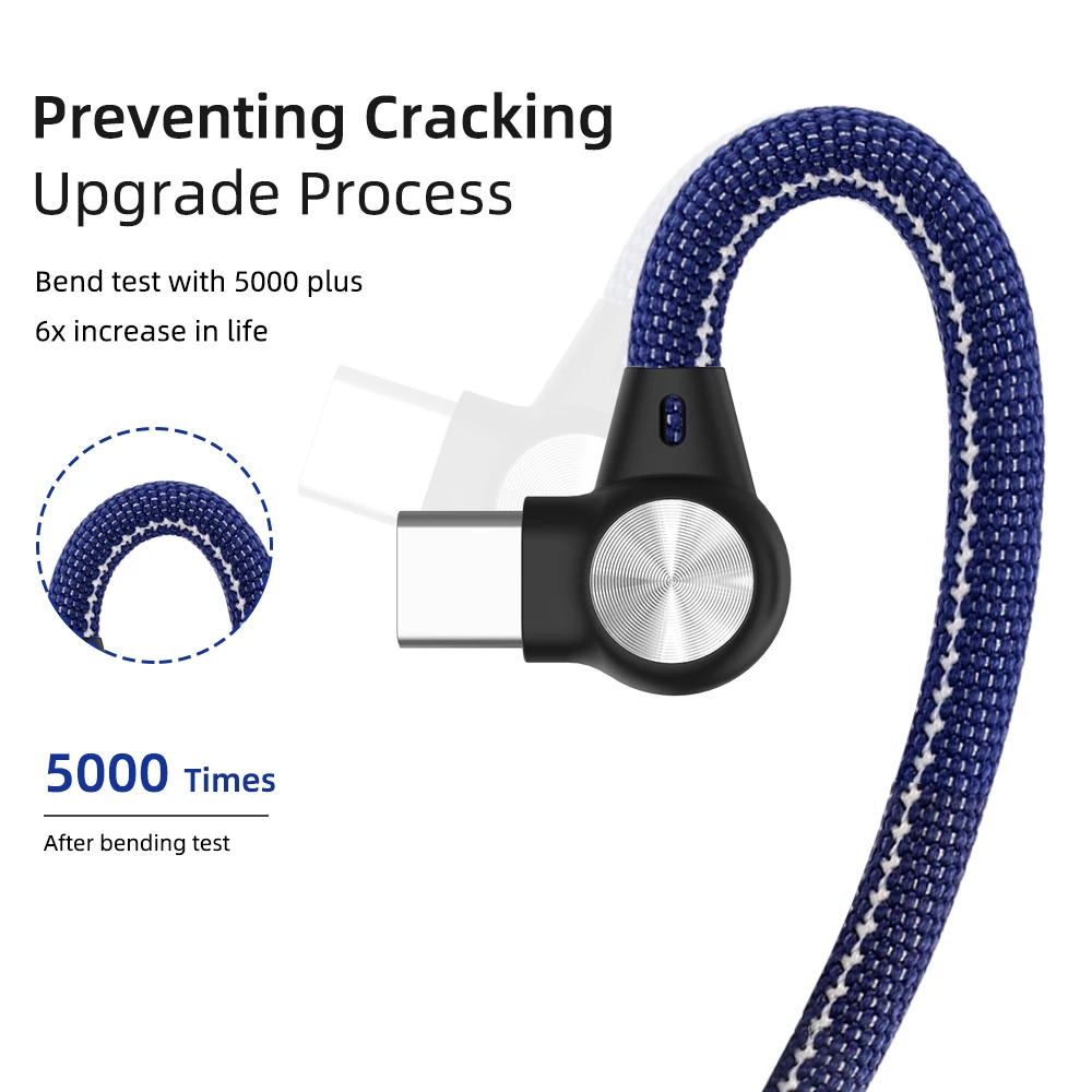 90 градусов Micro USB Typr C кабель 3A нейлон Быстрая зарядка кабель для передачи данных для huawei samsung Xiaomi Redmi мобильный телефон usb зарядный шнур