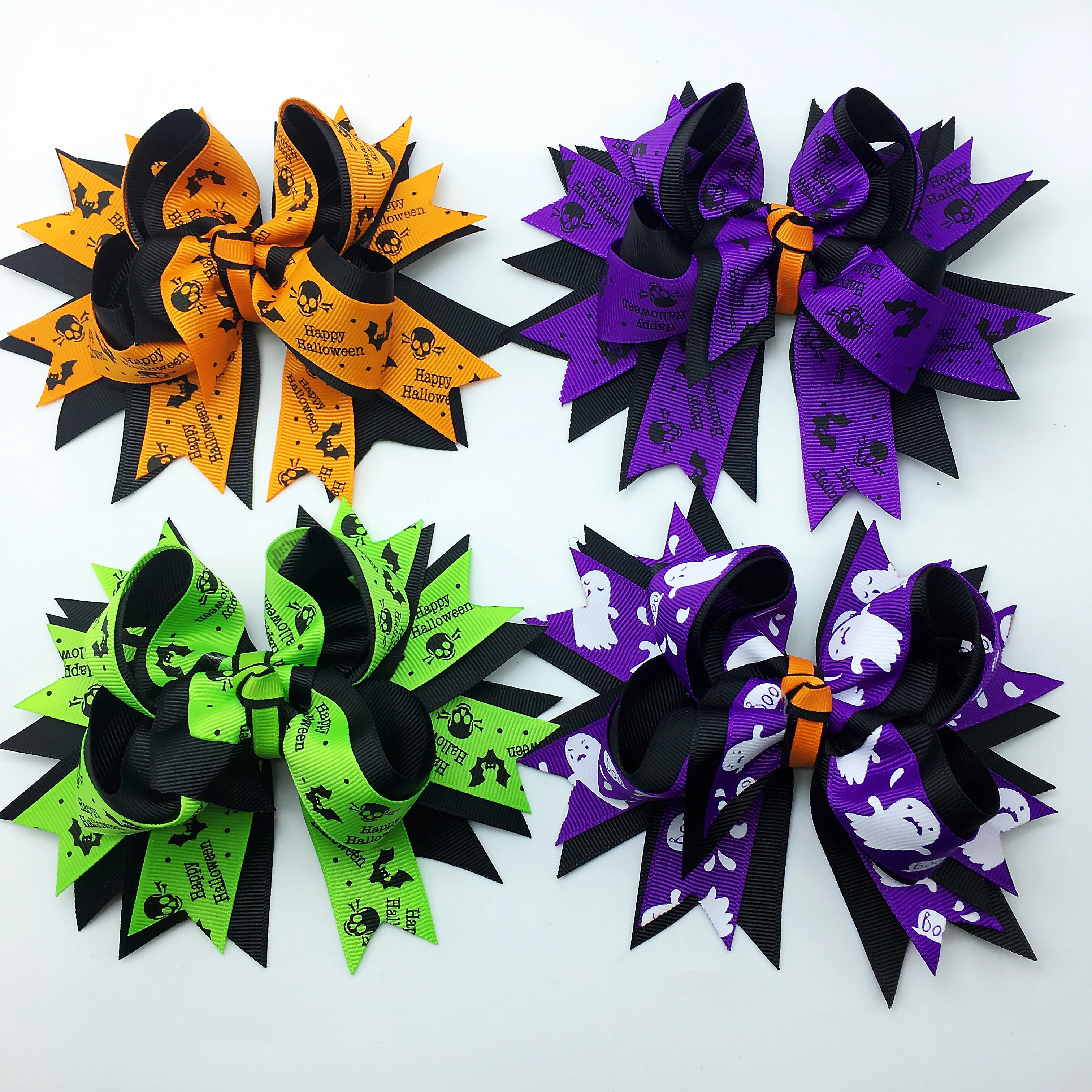

1 PCS Halloween Hair Bow with Clips for Hair Ghost Pumpkin Color Hair Bow Halloween Hair Accessories Best Friend Holiday Gift