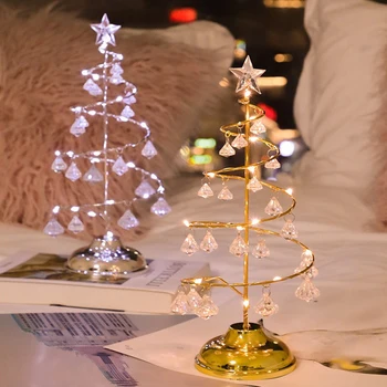 

LED Christmas tree lights Crystal Christmas tree modeling lights Holiday decoration table lamp Night light
